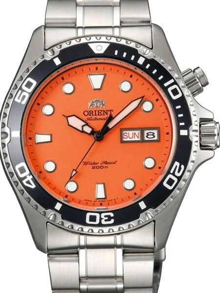 Orient Orange Ray 21-jewel Automatic Dive Watch #CEM6500AM (Orange Ray) kol saati