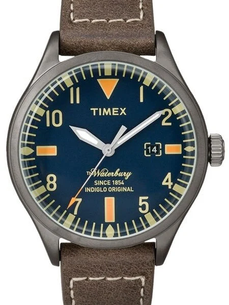 Timex Waterbury Quartz Watch with Blue Dial and INDIGLO Night-Light #TW2P83800ZA 40 mm kol saati