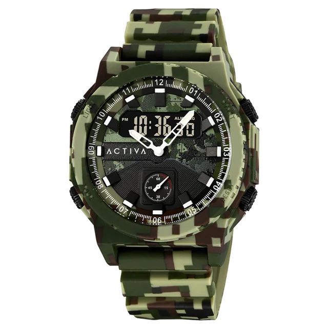 Activa Invicta Digital Watch - 47mm. Camouflage. Green (ACW2355-004) kol saati