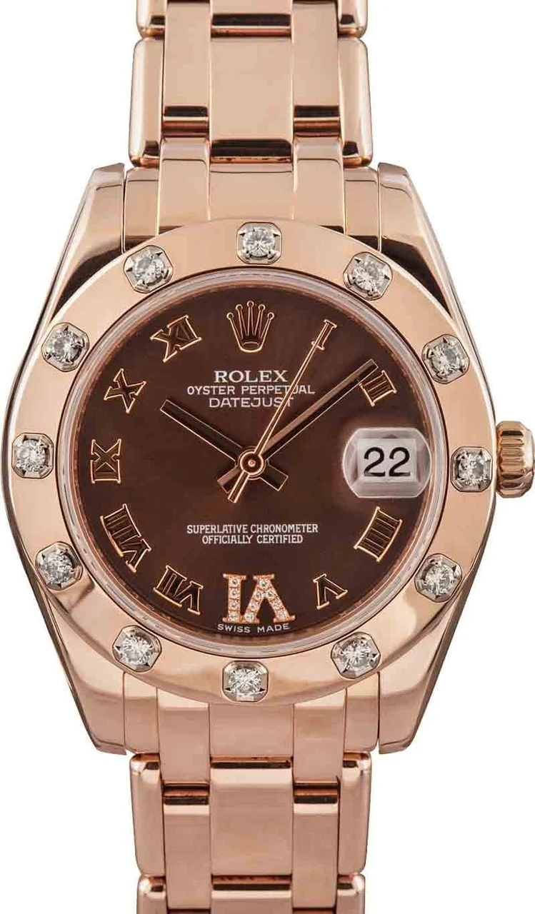 Rolex Pearlmaster 81315 Chocolate Dial 34 mm kol saati