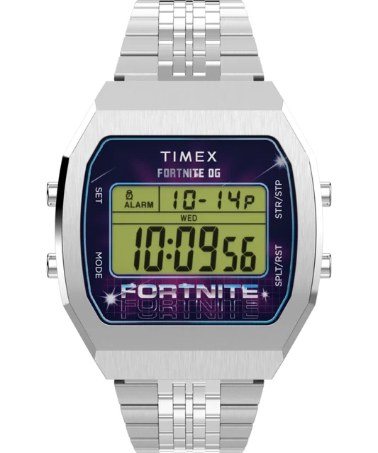 Timex Fortnite T80 36mm Stainless Steel Bracelet Watch TW2Y46100 kol saati