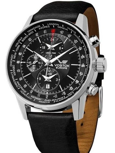 Vostok Europe Vostok-Europe Gaz-Limo World-Time GMT Watch with Alarm #560A254 kol saati