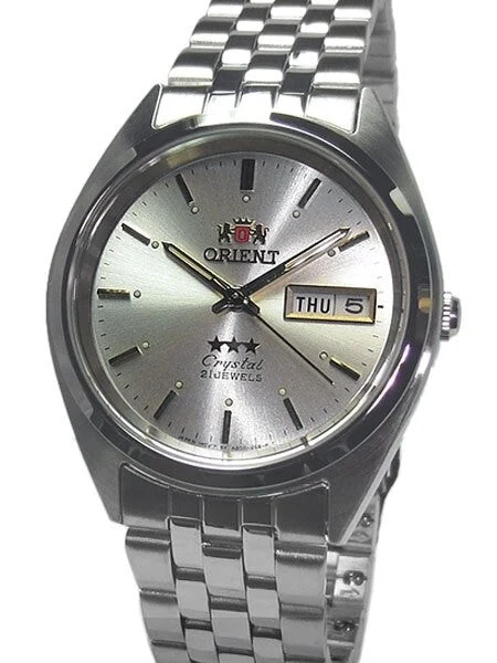Orient Scratch and Dent - Automatic Watch with White Dial, Day-Date and SS Bracelet #AB0000AW SND290 36 mm kol saati