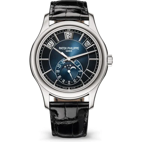 Patek Philippe Complications Moon Phase White Gold Watch 5205G-013 kol saati