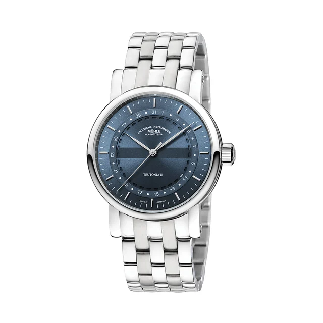 Muhle Glashutte Teutonia II Ring Date 41mm - Grey Blue on Bracelet M1-33-52-MB kol saati