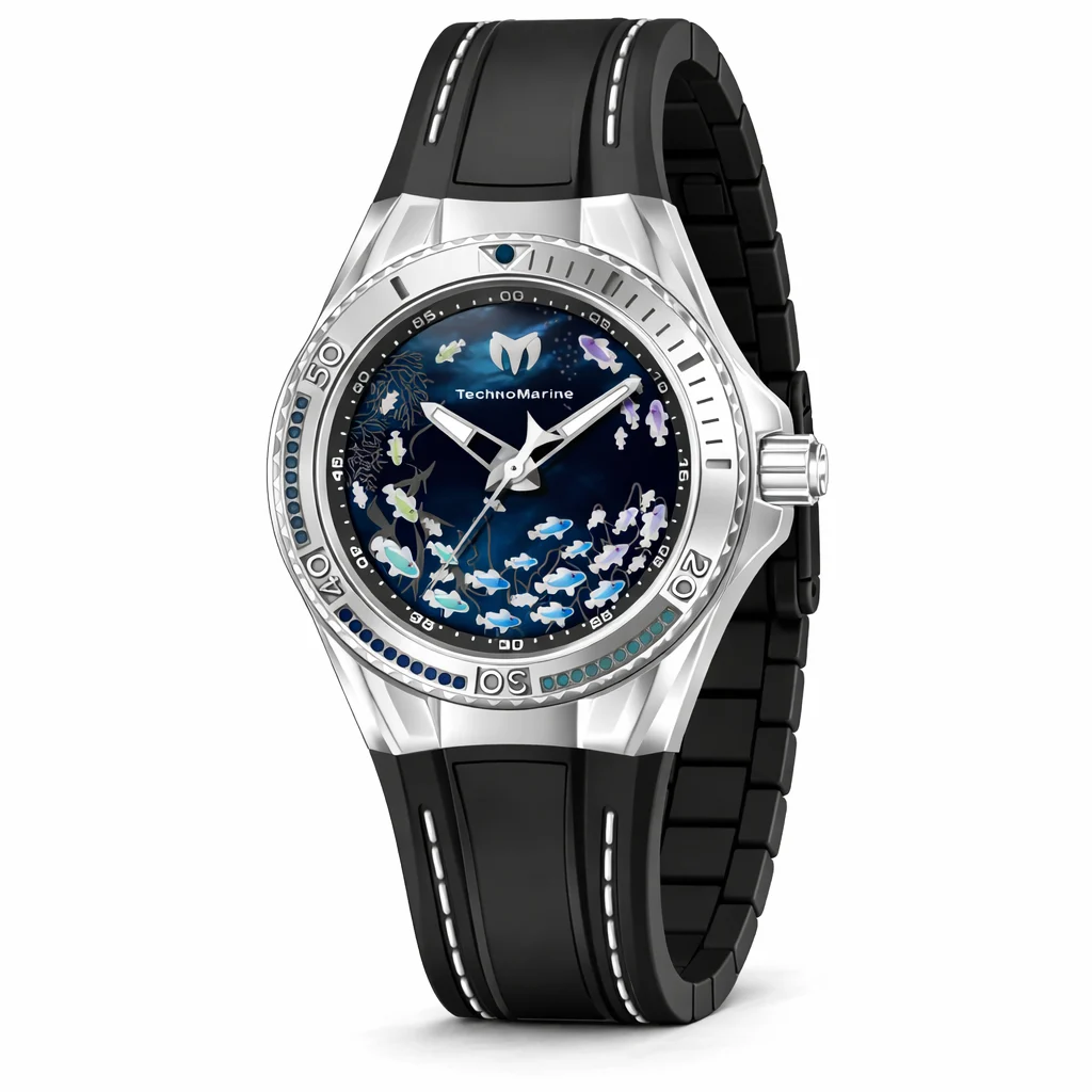 Technomarine Cruise Dream Watch w/ Mother of Pearl Dial - 40mm. White. Black (TM-125008) 40 mm kol saati