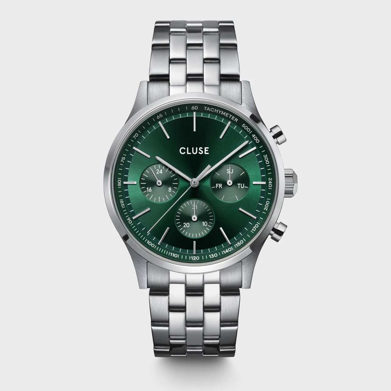 CLUSE Anthéor Multifunction Watch Steel Green, Silver Colour CW21002 42 mm kol saati