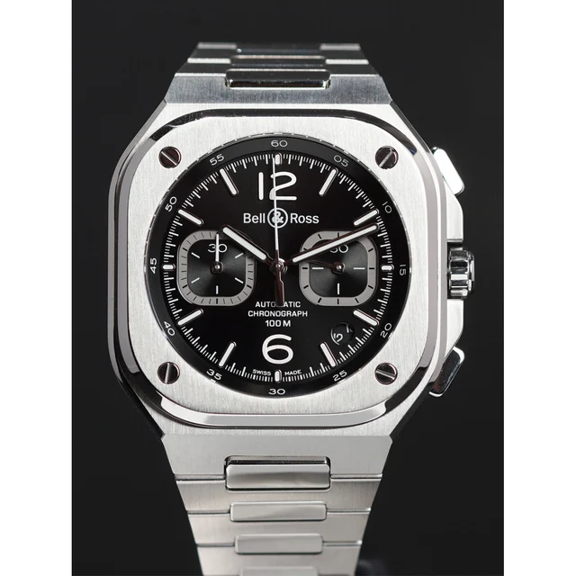 Bell & Ross Chrono Black Steel 210009N30086 kol saati