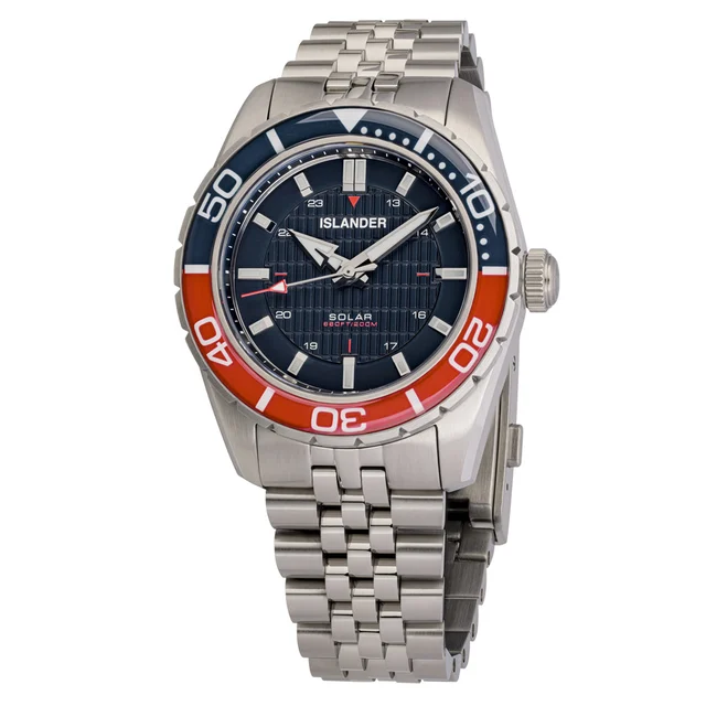Islander Saltaire 38mm Solar Dive Watch with Blue Dial #ISL-357 kol saati
