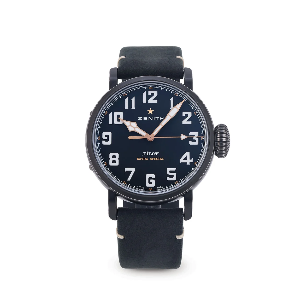 Zenith ZENITH, REF. 11.2432.679/21.C900, PILOT TYPE 20 TON-UP, STEEL kol saati