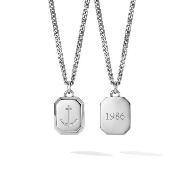 Default Octagonal Halskette Anchor Silber PH-JE-1162 kol saati