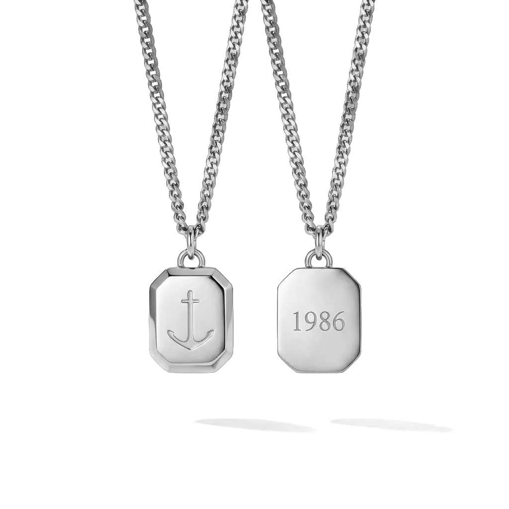 Default Octagonal Halskette Anchor Silber PH-JE-1162 kol saati