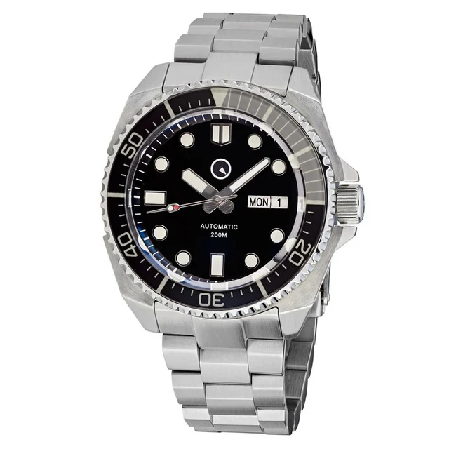 Islander Black Dial Automatic Dive Watch with AR Double-Dome Sapphire Crystal, and Luminou