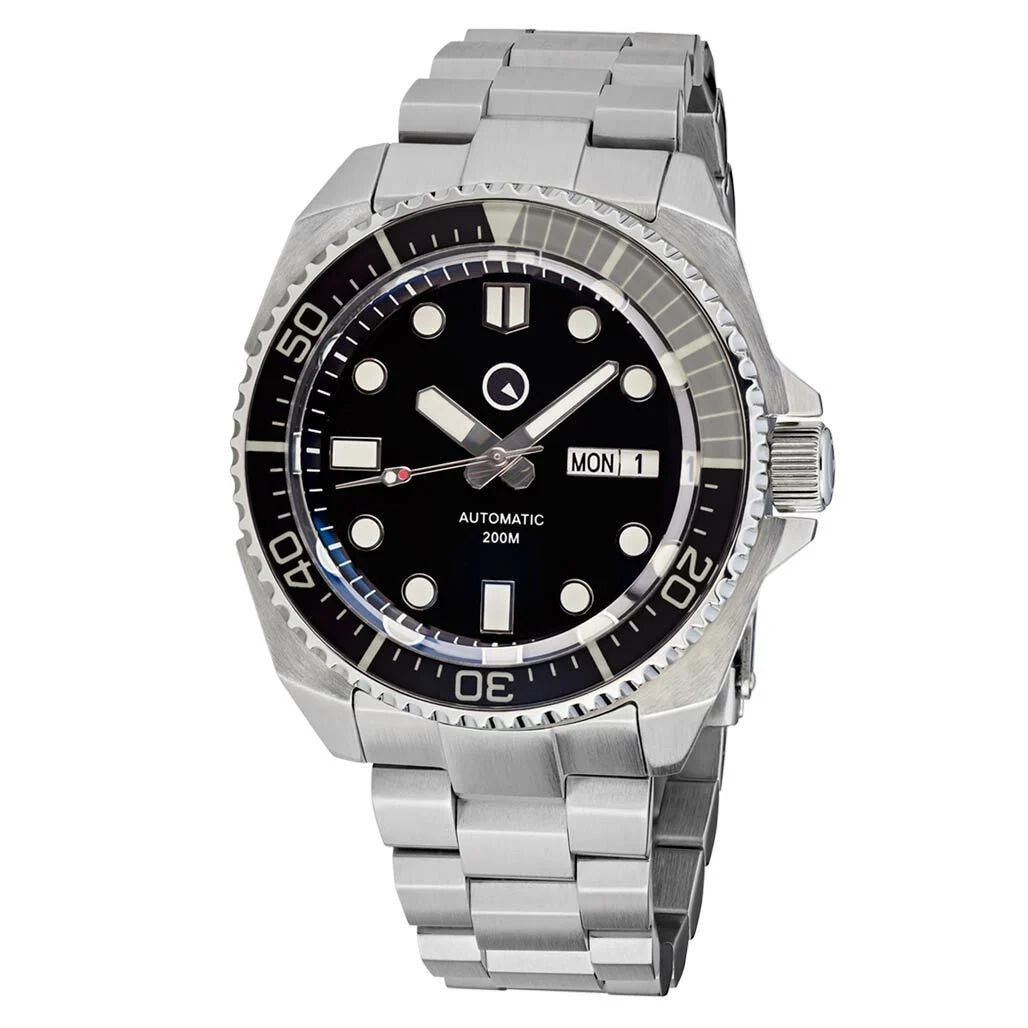 Islander Black Dial Automatic Dive Watch with AR Double-Dome Sapphire Crystal, and Luminous Sapphire Bezel Insert #ISL-65 48 mm kol saati