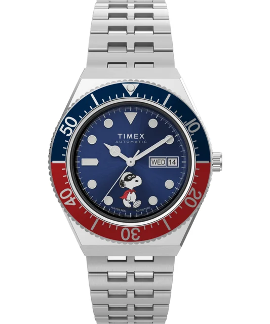 Timex Peanuts® x M79 Automatic 40mm Stainless Steel Bracelet Watch TW2W47500 kol saati