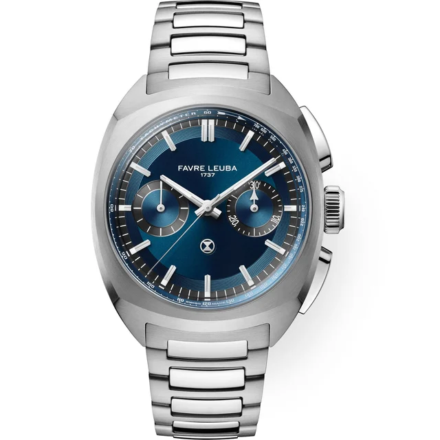 Favre Leuba Chief Chronograph Blue Dial on Bracelet 00.20101.113.02.200 kol saati