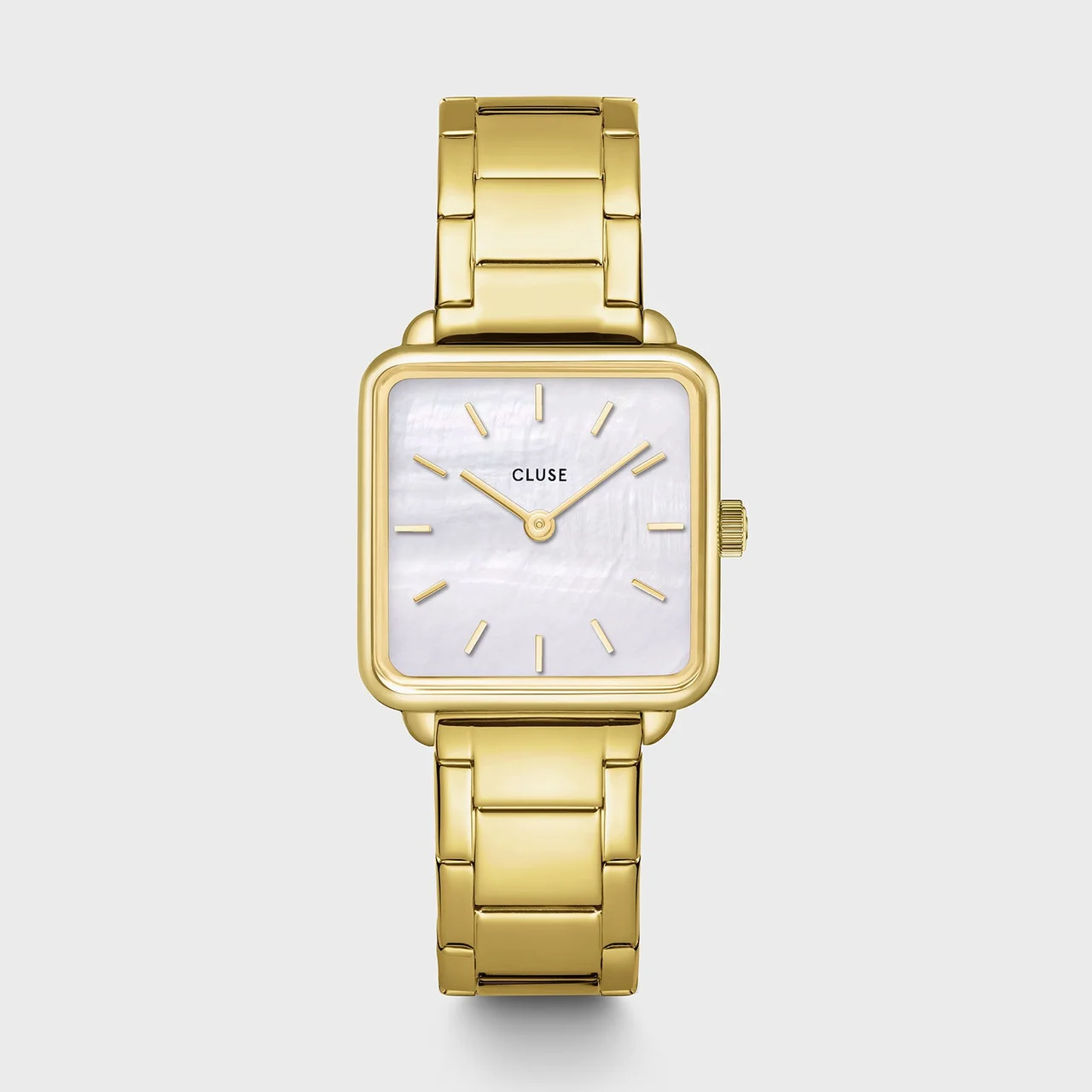 CLUSE Tétragone Watch Steel, White Pearl, Gold Colour CL60026S 28.5 mm kol saati