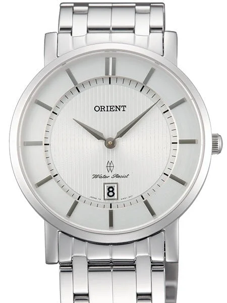 Orient Class Quartz Dress Watch with Sapphire Crystal and Silver-White Dial #GW01006W 38 mm kol saati