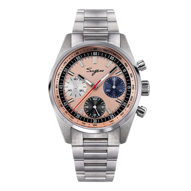 Sugess Chronograph Stainless Steel Special Champagne Dial Silver Hand sugess-s465-chronogr