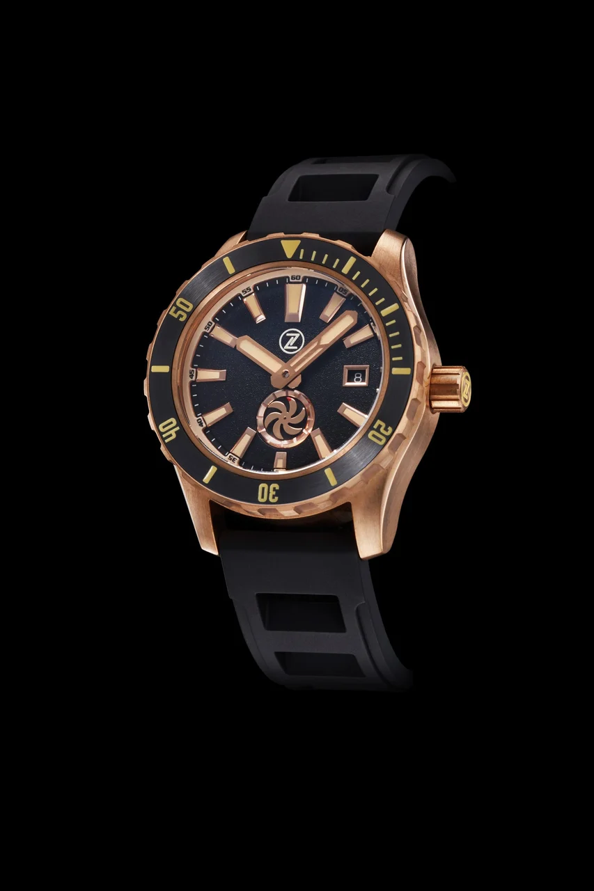 Zelos Abyss 3 3000m Bronze Turbine Black Sand 43 mm kol saati
