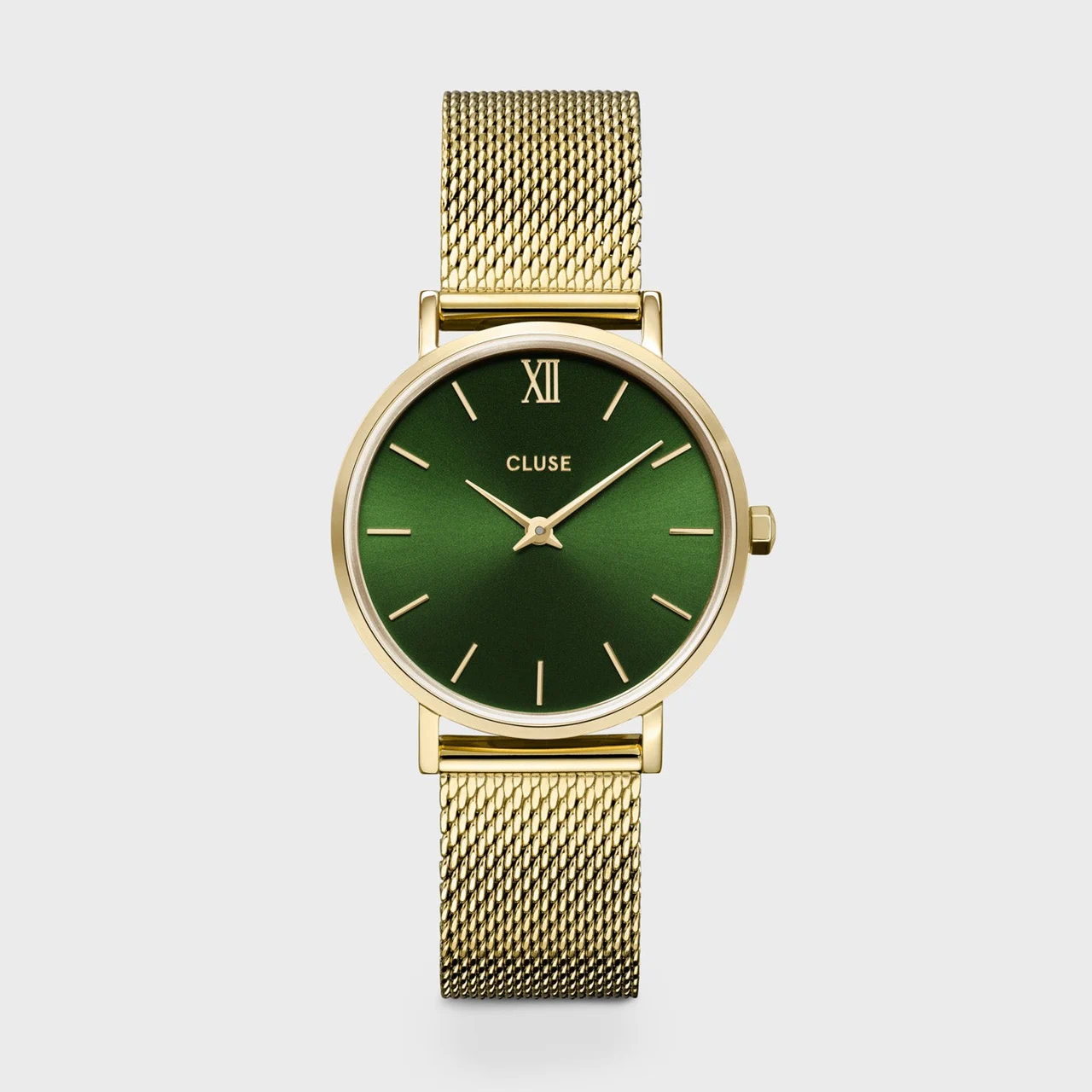 CLUSE Minuit Watch Mesh, Green, Gold Colour CW10206 33 mm kol saati