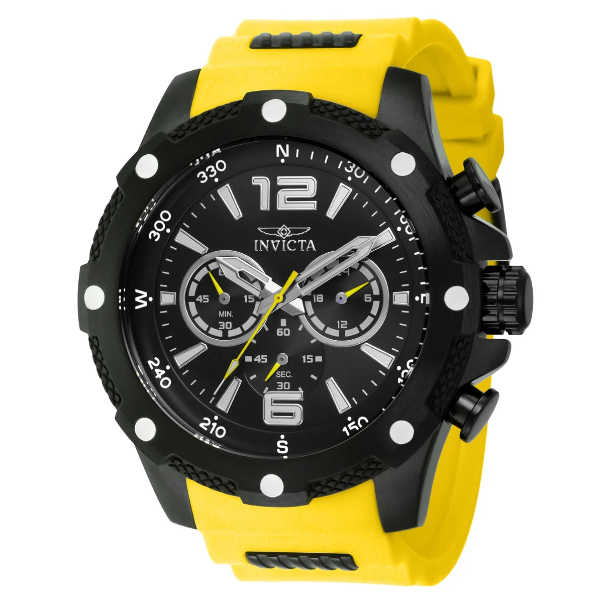 Invicta I-Force Axis Watch - 50mm. Black. Yellow (42998) 50 mm kol saati