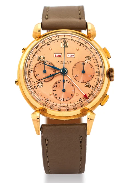 Orator Extra ORATOR EXTRA REF. 2300 CHRONO TRIPLE DATE 38MM PINK GOLD kol saati