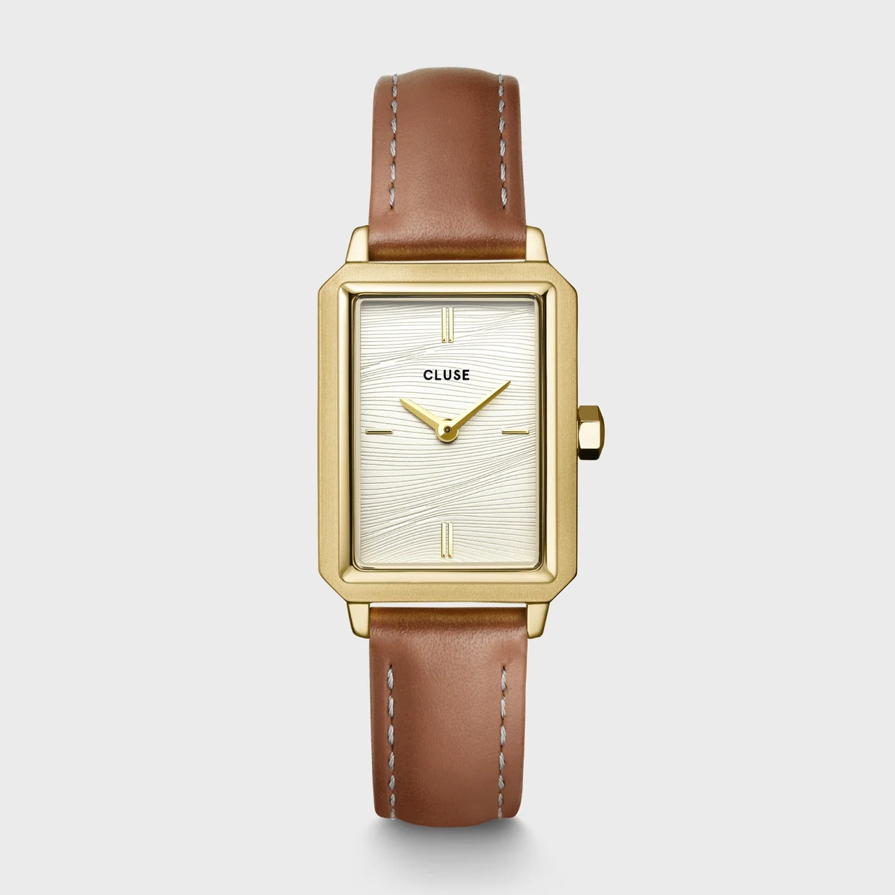 CLUSE Fluette Watch Leather Nutshell, Sand Texture White, Gold Colour CW11515 30.6 mm kol saati