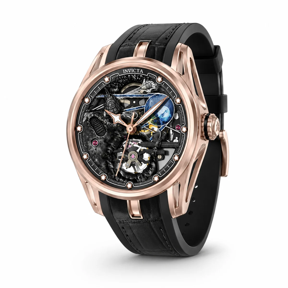 Invicta Celestial Naosia Automatic Watch w/ Skeleton Dial - 45mm, Black (69530) 45 mm kol saati