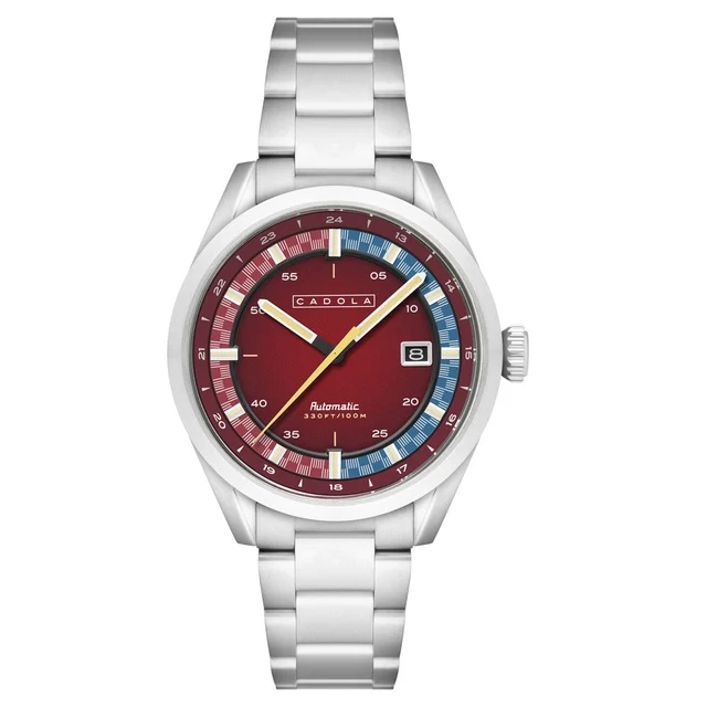 Cadola Paddock Automatic Watch with Deep Red Dial #CD-1037-55 kol saati