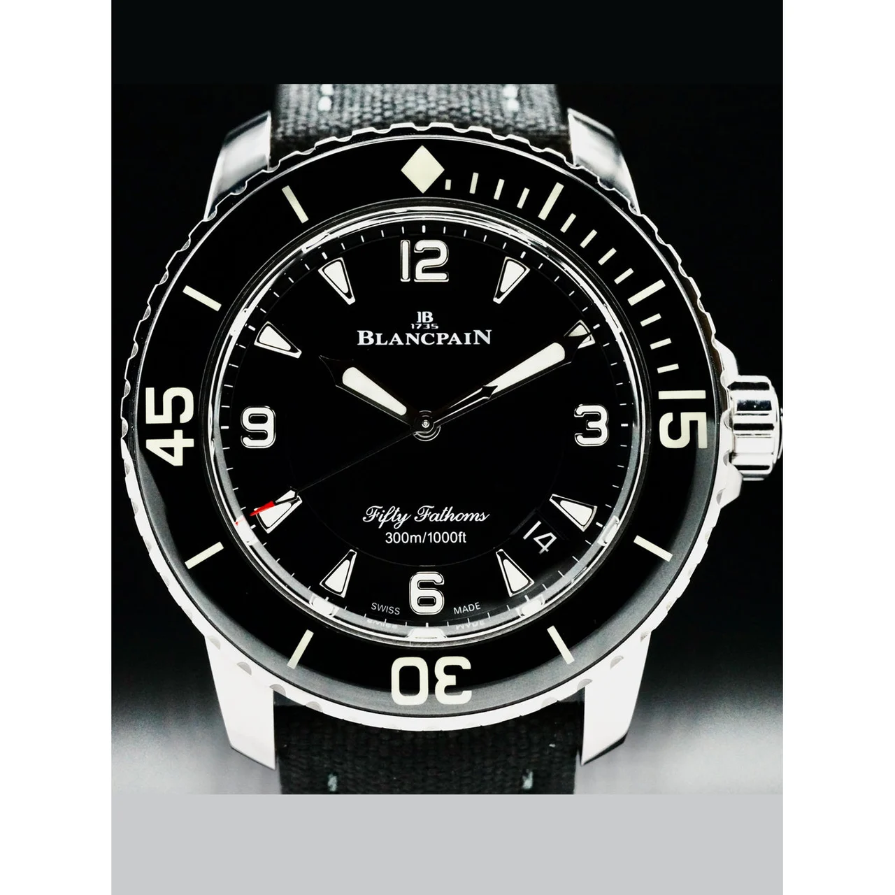 Blancpain Fifty Fathoms Steel Black Dial 210000059511 45 mm kol saati