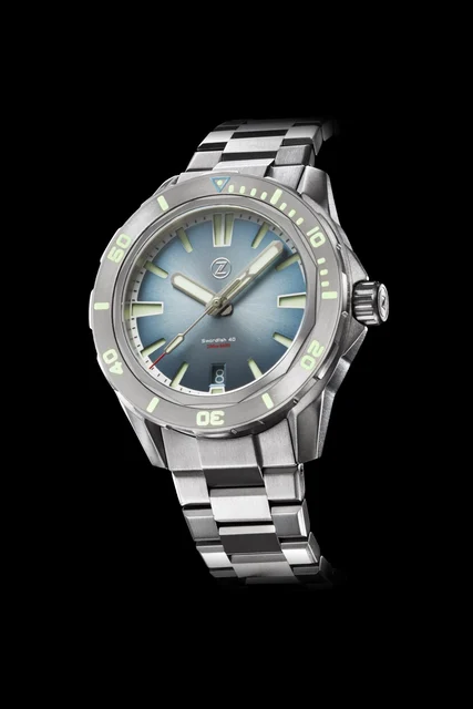 Zelos Swordfish 40mm Ti Slate Blue kol saati