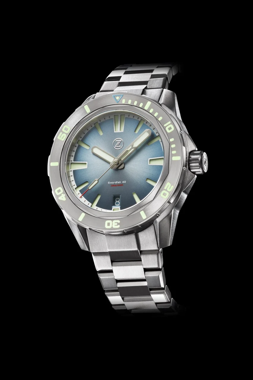 Zelos Swordfish 40mm Ti Slate Blue 40 mm kol saati