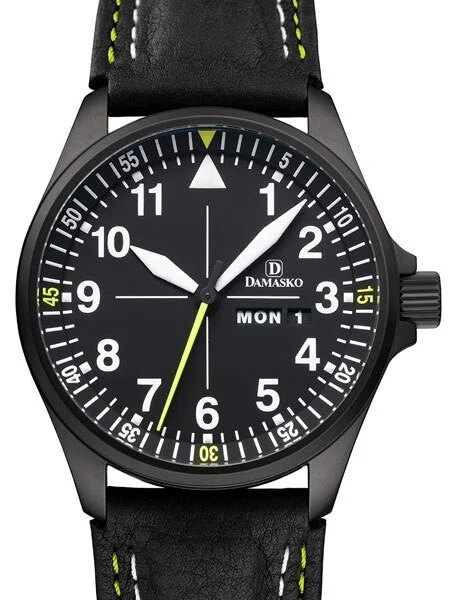 Damasko Swiss ETA Automatic with a 41.8mm Black Ion Stainless Steel Case #DA363BK 41.8 mm kol saati