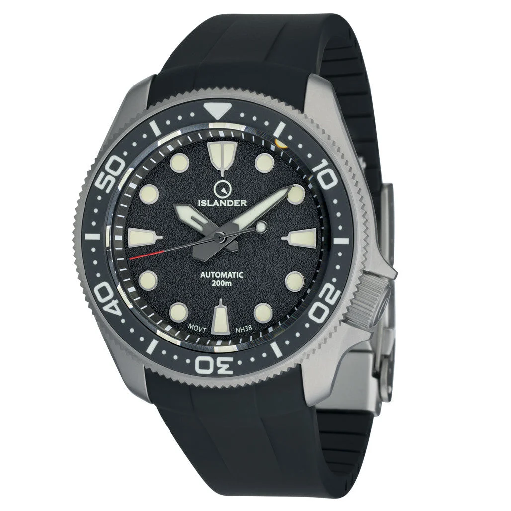 Islander Sands Point Titanium Diver with Black Sand Dial #ISL-158 kol saati
