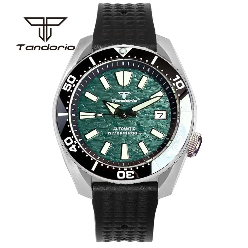 Wristfull Tandorio NH35A 42.5mm SBDX001 200m Automatic Dive Watch Sapphire TD214 14:350850#blue logo dial 42.5 mm kol saati