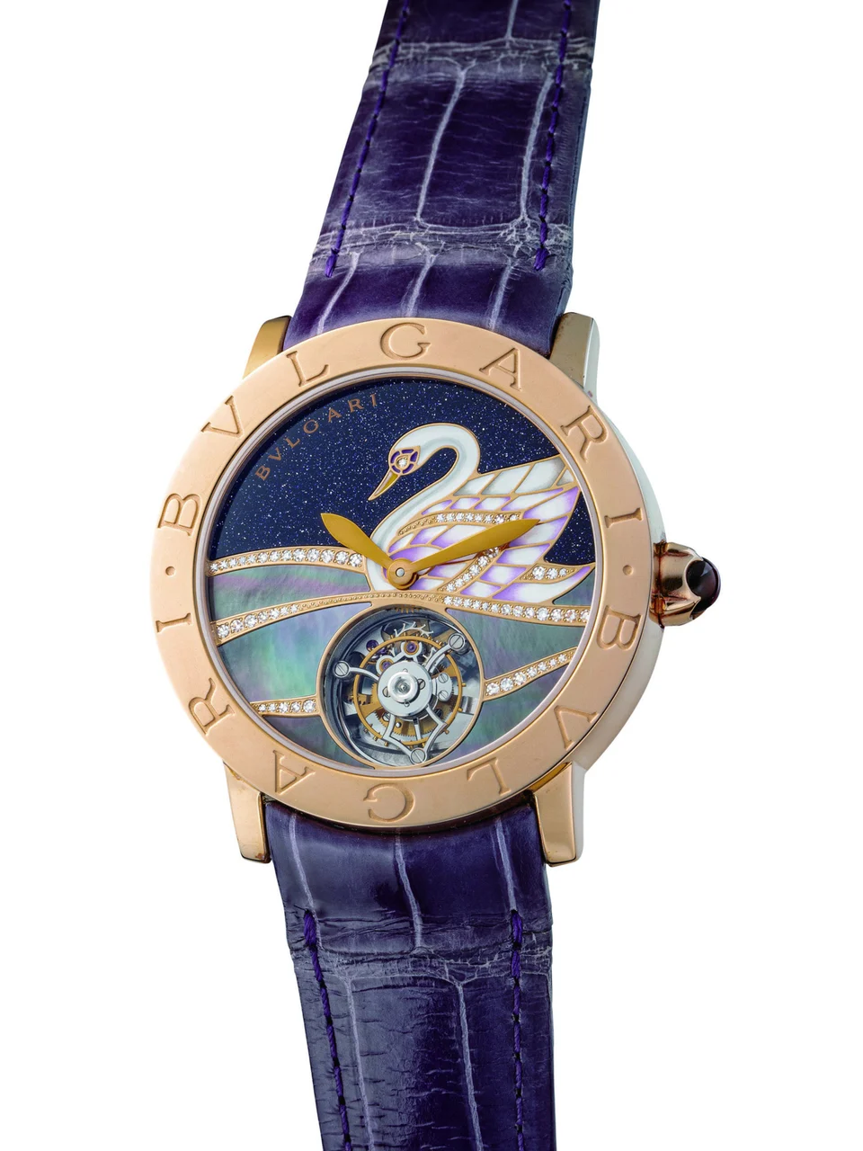 Ref. Bbp37Gtb Bvlgari Bvlgari “ii Giardino Lariano”, 18K Pink Gold, Enamel, Mother kol saati