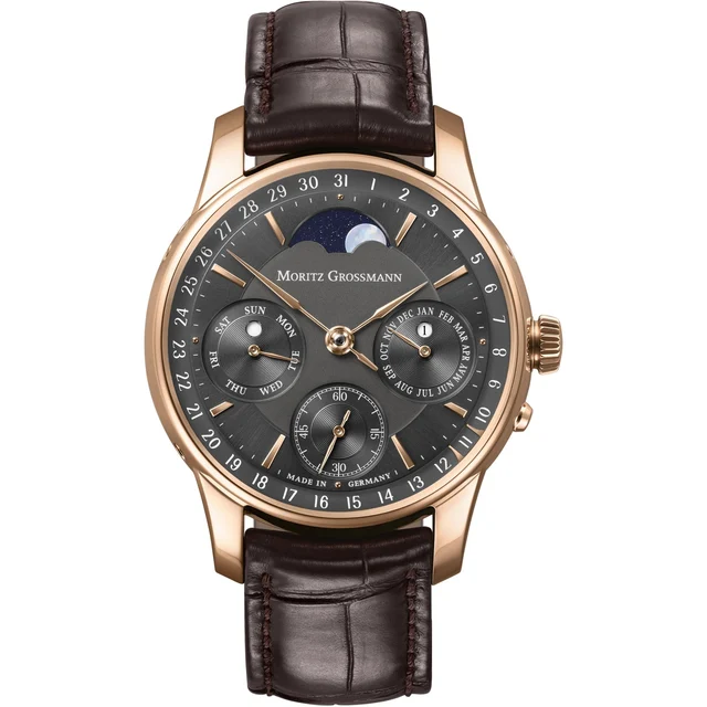 Moritz Grossmann Perpetual Calendar Rose Gold Anthracite MG-003907 kol saati