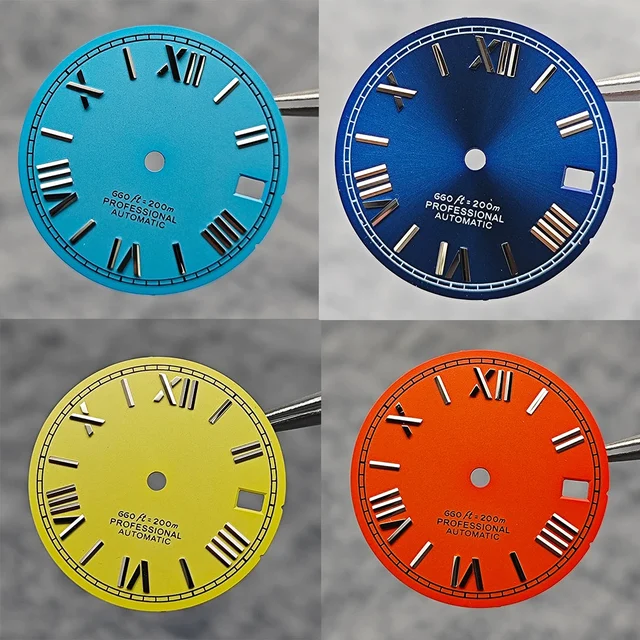 Tandorio Suitable for NH35A/4R35 Movement Watch Dial 28.5mm Roman Numeral Surface Watch Fa