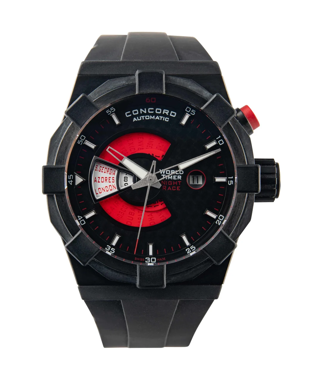 Concord CONCORD, REF. 01.6.39.1021, C1 WORLD TIME AND NIGHT RACE, X, STEEL AND PVD-COATED, LIMITED EDITION kol saati