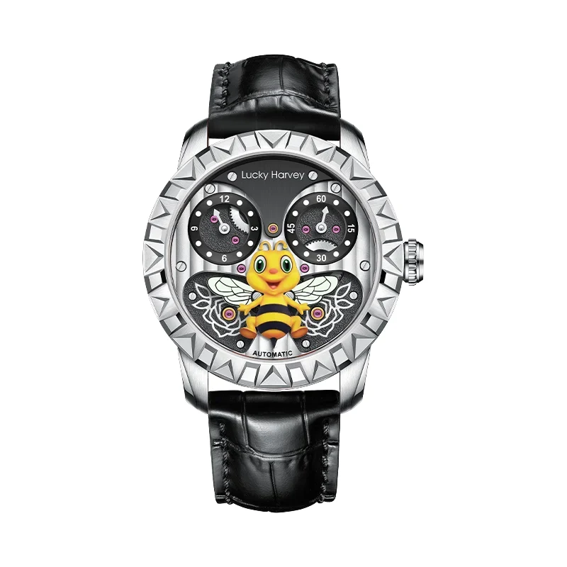 Lucky Harvey 84011237-bee-silver 43 mm kol saati