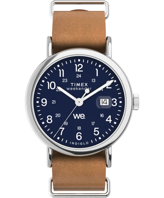 Timex Weekender 40mm Leather Strap Watch TW2W86800VQ kol saati