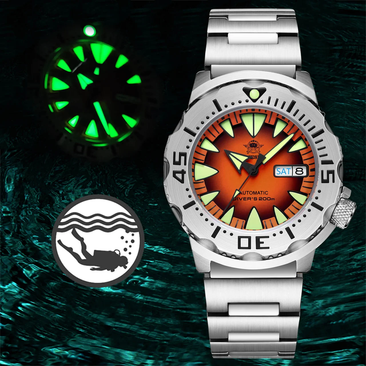 addiesdive JGAD2103-5错误 42 mm kol saati