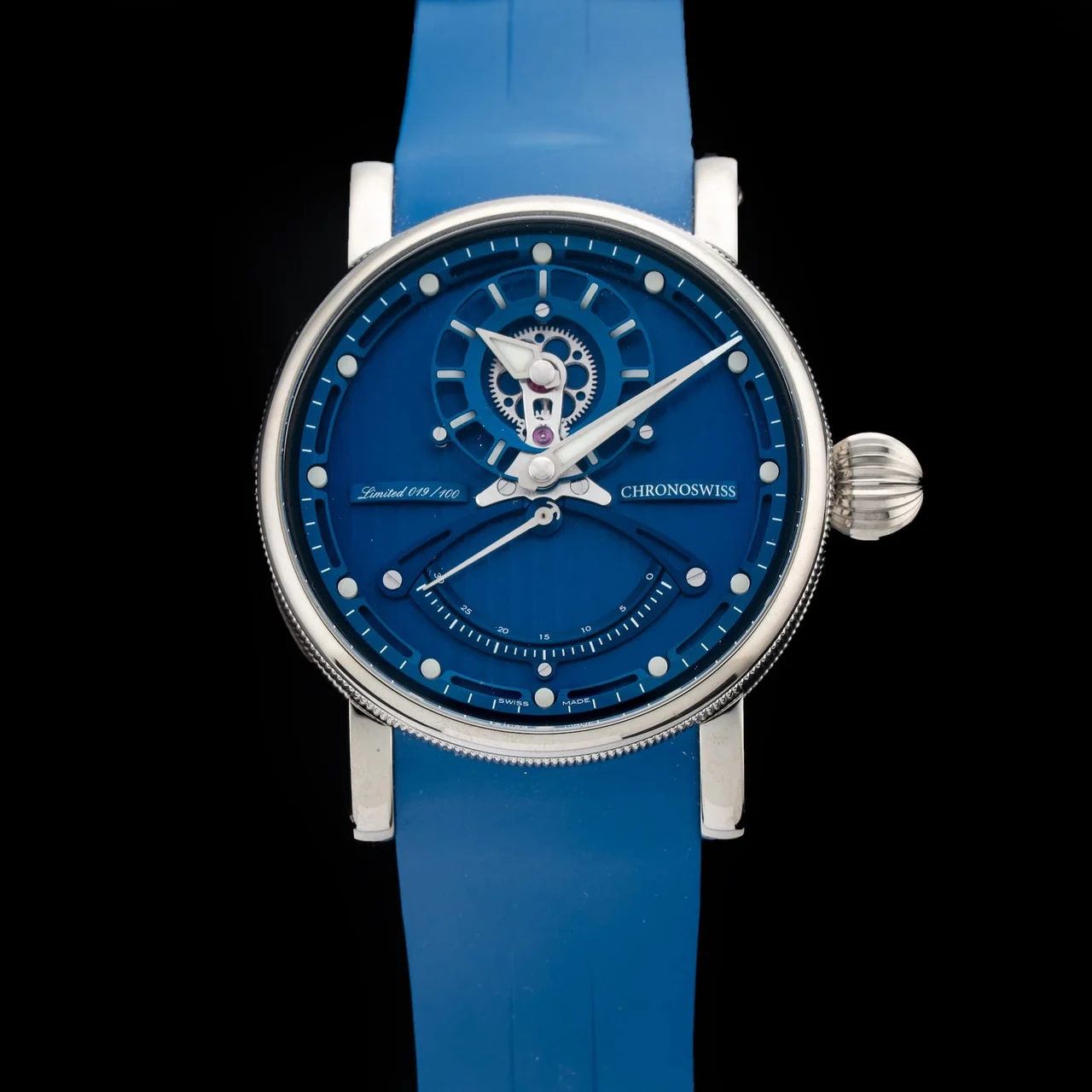 ChronoSwiss ReSec Vertical Blue CH-6923T.1-BL Limited NAP210009N5336 kol saati
