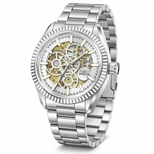 Invicta Objet D Art Glyph Automatic Watch w/ Skeleton Dial - 43mm. Steel (69751) kol saati