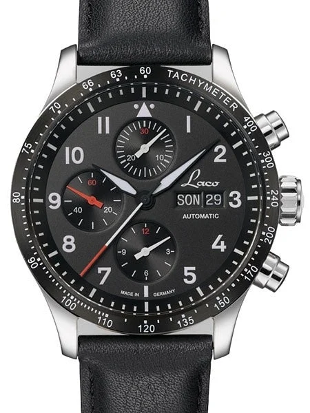 Laco Hockenheim Swiss Valjoux 7750 Automatic Chronograph with Sapphire Crystal #862089 42 mm kol saati