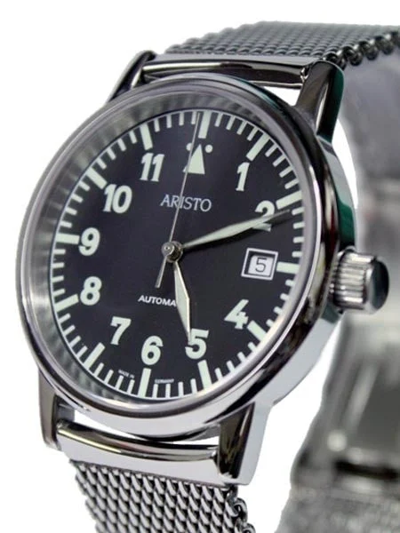 Aristo Flight Watch with Mesh Bracelet and a Sapphire Crystal 4H11TU-4 kol saati