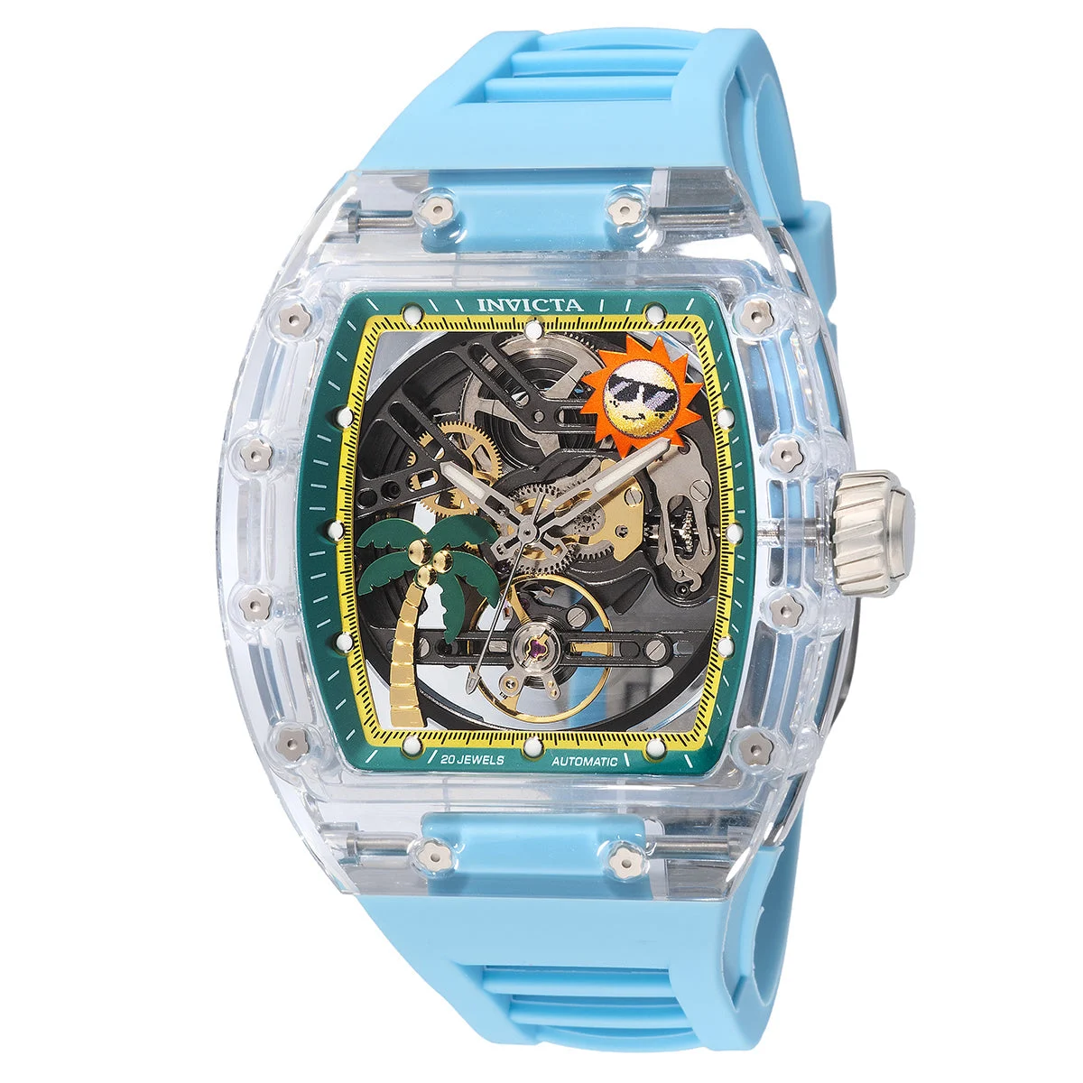 Invicta Artist Radian Prism Automatic Watch w/Skeleton Dial and K9 Sapphire Crystal Case - 42mm. Blue (69138) 42 mm kol saati