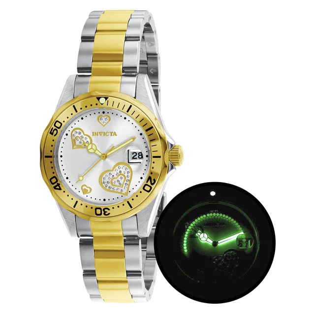 Invicta Angel Glow In The Dark Watch - 38mm, Gold (12287) kol saati