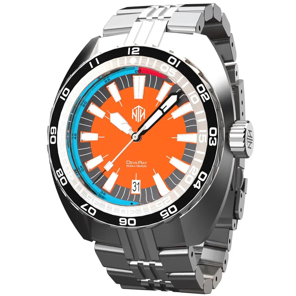 NTH DevilRay 500-Meter Automatic Dive Watch with an AR Sapphire Crystal #WW- -DROD WW-NTH-DROD 43 mm kol saati